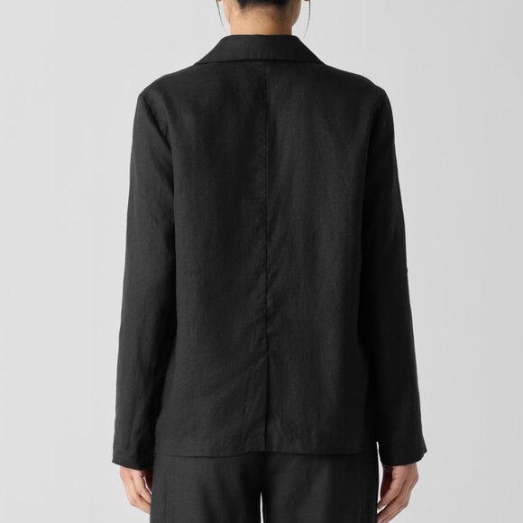 Eileen Fisher Organic Linen Double-Breasted Blazer  XS - Picture 4 of 8